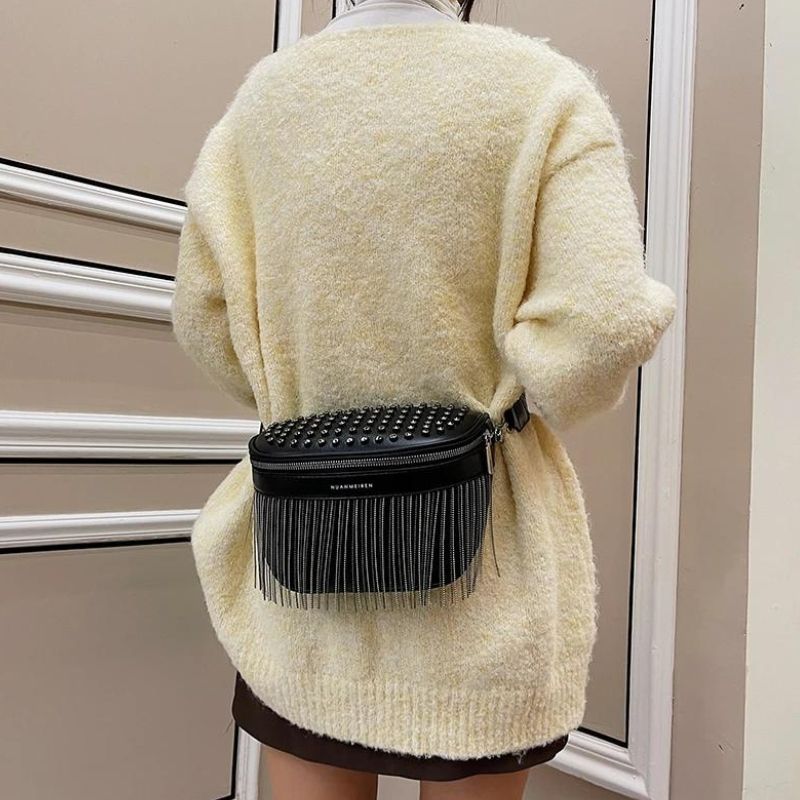 Riñonera de piel de lujo para mujer a la cintura