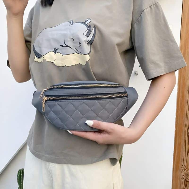 riñonera gris para mujer para la noche