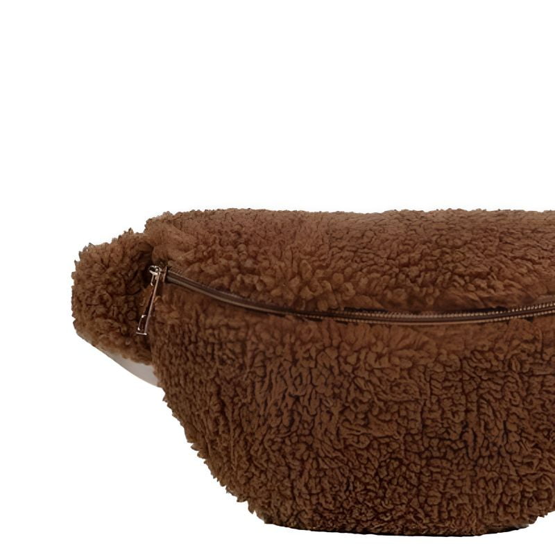 riñonera de bouclé marrón