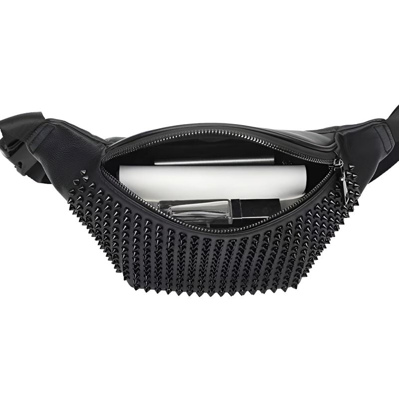 riñonera tachuelas para mujer vista frontal abierta