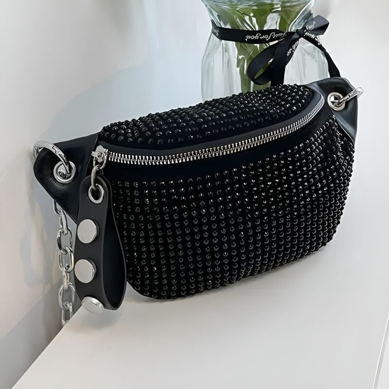 riñonera de piel brillante para mujer diseño