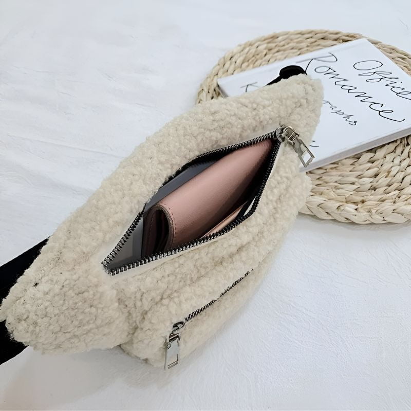 riñonera efecto oveja interior para mujer