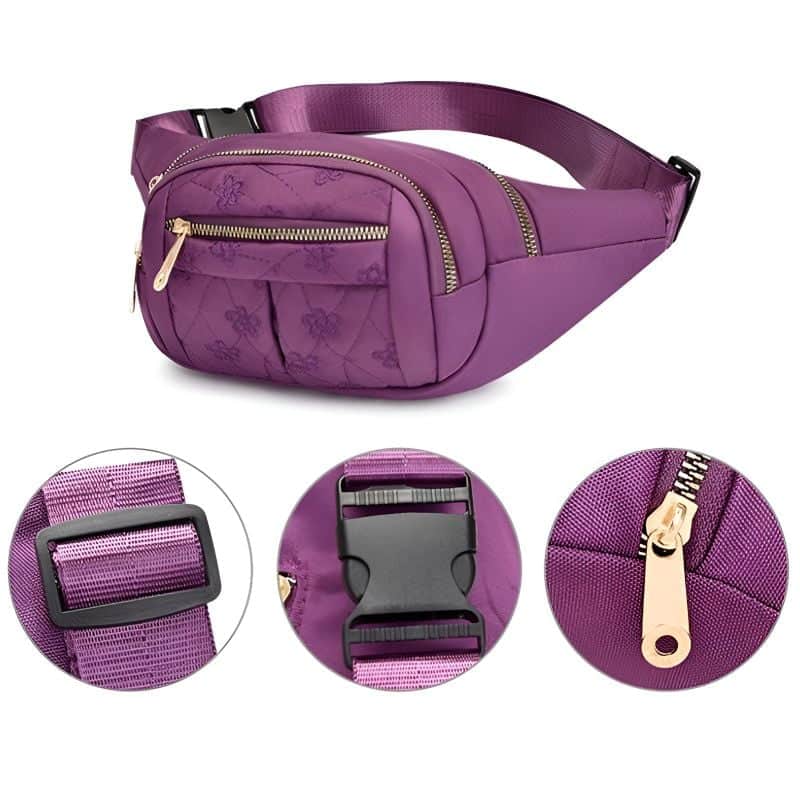 Riñonera de cinturón para mujer elegante morado de buena calidad