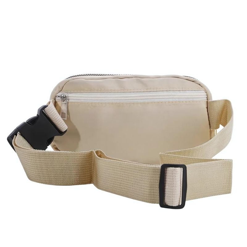 bonita riñonera beige para mujer