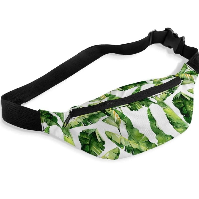 riñonera blanca y verde para hombre
