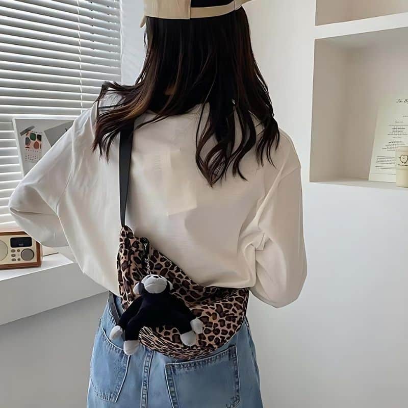 Bonita riñonera para niños leopardo