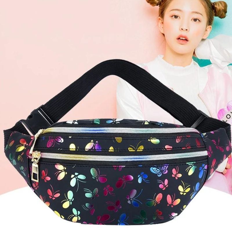 Riñonera con estampado de mariposas diseño