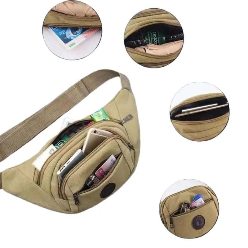 riñonera caqui para hombre diseño