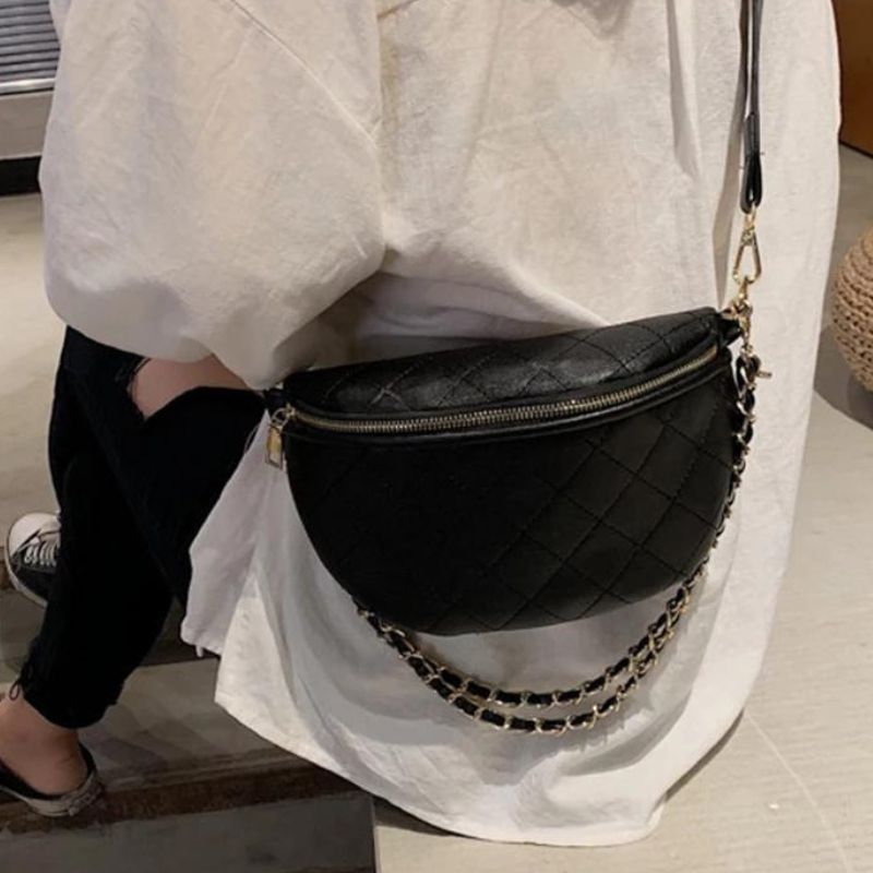 bonita riñonera de piel XXL para mujer