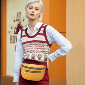 sac banane jaune moutarde ceinture