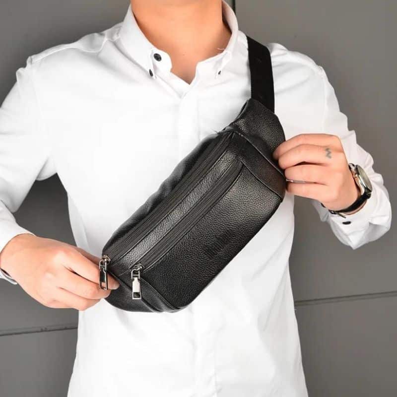 Riñoneras de piel moderna para hombre calidad 
